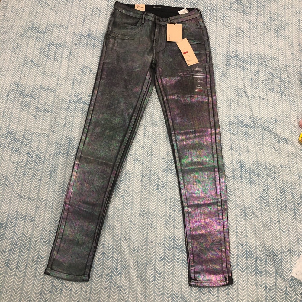 Levi’s Black Petrol Coated Skinny Legging Jeans - Picture 8 of 16